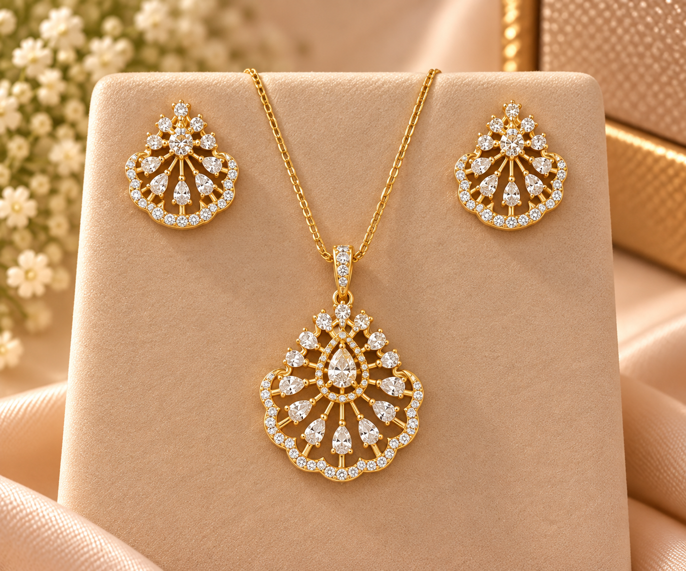 Golden Fan-Set Jewelry 